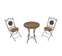AXI Amelie Mesa y sillas Terraza, 2 Sillas 1 Mesa, Conjunto Mesa y Sillas Jardin Mosaico Look Madera de Granero - Conjunto Mesa y Sillas Terraza, Mesa y Sillas exterior Mosaico