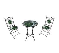 AXI Amelie Mesa y sillas Terraza, 2 Sillas 1 Mesa, Conjunto Mesa y Sillas Jardin Mosaico Verde tropical - Conjunto Mesa y Sillas Terraza, Mesa y Sillas exterior Mosaico para Jardin/Balcon/Terraza