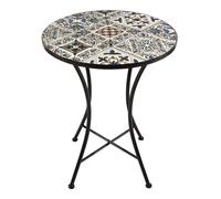 AXI Amelie Mesita de bistro, Mosaico, azul | Conjunto de jardin estilo bistro, mesita Mosaico para jardin/balcon/terraza | 60 x 60 x 75 cm