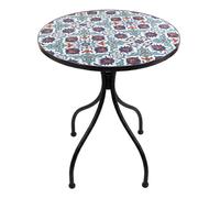 AXI Amelie Mesita de bistro, Mosaico, azul oscuro | Conjunto de jardin estilo bistro, mesita de mosaico para jardin/balcon/terraza | 60 x 60 x 75 cm
