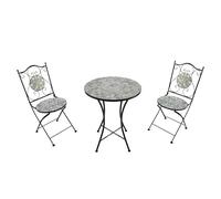 AXI AmLie Mesa y sillas Terraza, 2 Sillas 1 Mesa, Conjunto Mesa y Sillas Jardin Mosaico Beige Arena - Conjunto Mesa y Sillas Terraza, Mesa y Sillas Exterior Mosaico para Jardin/Balcon/Terraza-