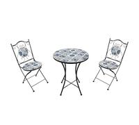 AXI AmLie Mesa y sillas Terraza, 2 Sillas 1 Mesa, Conjunto Mesa y Sillas Jardin Mosaico Delfts Azul - Conjunto Mesa y Sillas Terraza, Mesa y Sillas Exterior Mosaico para Jardin/Balcon/Terraza-