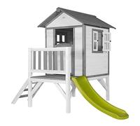 AXI Beach Lodge XL Casa Infantil de Madera FSC con Tobogan Verde | Casita de Juegos para ninos de Jardin/Exterior | Parque Infantil en Blanco.