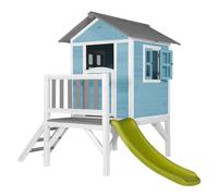 AXI Beach Lodge XL Casa infantil de Madera FSC con Tobogan Verde | Casita de Juegos para ninos de Jardin / exterior | Parque infantil en azul