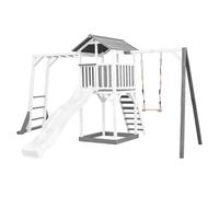 AXI Beach Tower torre de juegos de madera en blanco y gris | Casa de juegos para ninos con Tobogan blanco