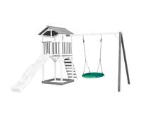 AXI Beach Tower torre de juegos de madera en blanco y gris | Casa de juegos para ninos con Tobogan blanco