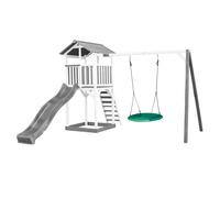 AXI Beach Tower torre de juegos de madera en blanco y gris | Casa de juegos para ninos con Tobogan gris