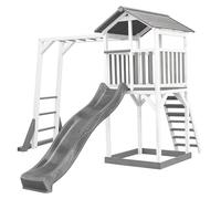AXI Beach Tower torre de juegos de madera en blanco y gris | Casa de juegos para ninos con Tobogan gris