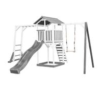 AXI Beach Tower torre de juegos de madera en blanco y gris | Casa de juegos para ninos con Tobogan gris