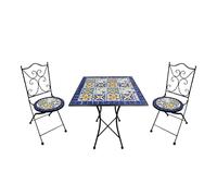 AXI Camilla, Conjunto de Bistro de Mosaico de 3 Piezas, Azul mediterraneo | con Mesa y 2 sillas.