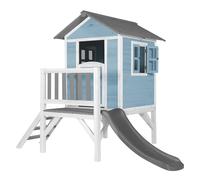AXI Casa de juegos Beach Lodge XL en azul con Tobogan en gris | Casa zancudo de madera FSC para ninos | Pequena torre de juegos para el jardin