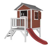 AXI Casa de juegos Beach Lodge XL en rojo con Tobogan en rojo | Casa zanco de madera FSC para ninos | Pequena torre de juegos para el jardin