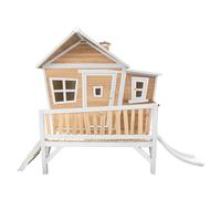 AXI Casa de juegos emma con Tobogan blanco | Casa zanco en marron y blanco de madera FSC para ninos | Torre de juegos para el jardin