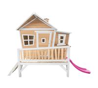 AXI Casa de juegos emma con Tobogan morado | Casa zanco en marron y blanco de madera FSC para ninos | Torre de juegos para el jardin