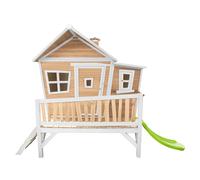 AXI Casa de juegos emma con Tobogan verde claro | Casa zanco en marron y blanco de madera FSC para ninos | Torre de juegos para el jardin