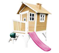 AXI Casa de juegos Robin con Tobogan morado | Casa zanco en marron y blanco de madera FSC para ninos | Torre de juegos para el jardin