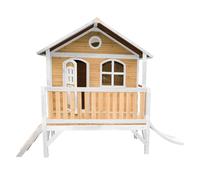 AXI Casa de juegos Stef con Tobogan blanco | Casa zanco en marron y blanco de madera FSC para ninos | Torre de juegos para el jardin