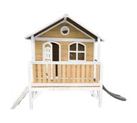 AXI Casa de juegos Stef con Tobogan gris | Casa zanco en marron y blanco de madera FSC para ninos | Torre de juegos para el jardin