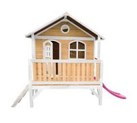 AXI Casa de juegos Stef con Tobogan morado | Casa zanco en marron y blanco de madera FSC para ninos | Torre de juegos para el jardin