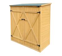 AXI Casper armario Jardin de Madera Marron | armario exterior, Mueble exterior almacenaje / armario exterior Madera con 2 estantes fijos | 149 x 78 x 164 cm