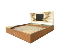 AXI Cato arenero ninos de Madera - Beige/Marron | con Cubeta de agua y Pared de juego | equipado con juguetes de arena, pizarra, embudos y estantes | Cubierta con tela para el suelo