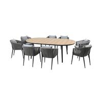 AXI Chay Conjunto de Jardin con 8 sillas para 8 Personas - Antracita | Conjunto de Muebles de Jardin de polywood con Aspecto de Madera, sillas con tapizado de Poliester | Mesa de Comedor Exterior.