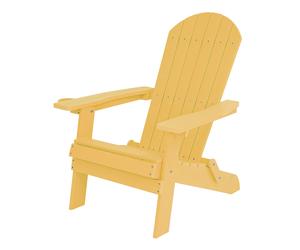 AXI Claire Silla adirondack, silla de jardin de plastico, amarilla, con reposabrazos | Tumbona para 1 persona con respaldo alto - 84,5 x 77 x 95,5 cm