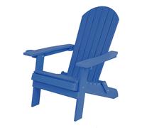 AXI Claire Silla adirondack, silla de jardin de plastico, azul, con reposabrazos | Tumbona para 1 persona con respaldo alto - 84,5 x 77 x 95,5 cm