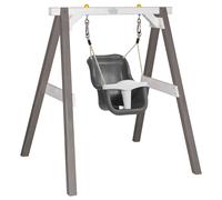 AXI Columpio de Bebe con estructura de Madera en Gris y Blanco para el Jardin | Columpio de exterior para Bebes y ninos Pequenos | Para ninos a partir de 9 Meses