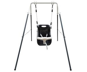 AXI Columpio de Bebe con Estructura de Metal en Gris y Blanco | Columpio de Exterior para Bebes y Ninos Pequenos | para Ninos a Partir de 9 Meses | Asiento de Columpio en Antracita y Blanco