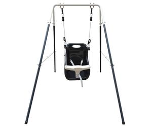 AXI Columpio de Bebe con estructura de Metal en Gris y Blanco | Columpio de exterior para Bebes y ninos Pequenos | Para ninos a partir de 9 Meses | asiento de Columpio en antracita y Blanco