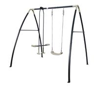 AXI Columpio de metal antracita y crema 3 piezas | Columpio y balancin de 1 plaza / cara a cara con soporte | Columpio de jardin / columpio de exterior para ninos
