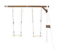 AXI Columpio en blanco / marron de madera FSC | Para 2 ninos / adicional para el jardin