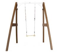 AXI Columpio en marron / blanco de madera FSC | Columpio individual con marco para ninos | Columpio infantil / Marco de columpio para el jardin