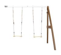 AXI Columpio en marron / blanco de madera FSC | Para 2 ninos / adicional para el jardin