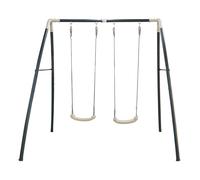 AXI Columpio infantil de Metal en antracit y crema con 2 Plazas | Columpio para ninos de Jardin / exterior