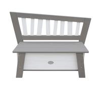 AXI Corky Banco de almacenaje de madera en gris y blanco | Banco para ninos con espacio de almacenaje | 116x37x84 cm