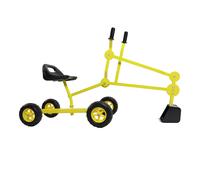 AXI Dean excavadora para el arenero en amarillo y negro | 4 ruedas y asiento giratorio 360Grados | Juguete de metal para ninos pequenos