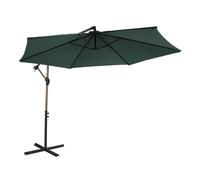 AXI Dion Sombrilla redonda Diam 300 cm, acabado roble/verde | Para jardin / terraza con estructura termolacada | Pie en cruz incluido | inclinable y giratoria a 360Grados