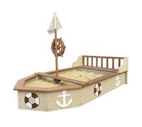 AXI Doris arenero ninos, Barco arenero de Madera, Giratorio Sobre Mastil - Beige| incluye lona y lona de suelo - 153 x 90 x 100 cm