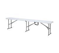 AXI Elba Banco de Cerveceria Plegable de Plastico HDPe Blanco | Para el Jardin, el Balcon o el Camping - Desplegado: 183 x 28 x 43 cm