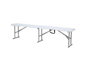 AXI Elba Banco de Cerveceria Plegable de Plastico HDPe Blanco | Para el Jardin, el Balcon o el Camping - Desplegado: 183 x 28 x 43 cm