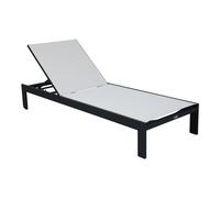AXI Elio Tumbona en antracita / Crema | Garden Transat con estructura de aluminio ajustable en 5 posiciones | Tumbona para exterior / jardin