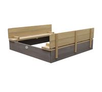 AXI Ella XL arenero de Madera con Tapa | arenero con Banco y Tapa para ninos en Gris y Marron | 120 x 120 cm
