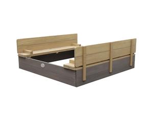 AXI Ella XL arenero de Madera con Tapa | arenero con Banco y Tapa para ninos en Gris y Marron | 120 x 120 cm