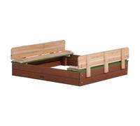 AXI Ella XL arenero de Madera en Marron y Verde | Caja de arena infantil con Bancos y Techo / Tapa | Cajas de arena 120 x 120 cm | Juguetes Jardin / exterior