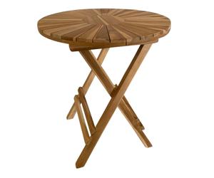AXI Gia Mesa de jardin, plegable, redonda, de madera de teca, Diam 60 cm | Mesa de bistro para terraza/balcon/exterior | Mueble de exterior
