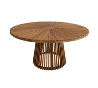 AXI Hani Mesa de jardin, redonda, de madera de teca, Diam 150 cm | Mesa de comedor, resistente a la intemperie, para jardin/terraza | para 6 personas | 150 x 75 cm