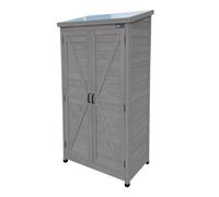 AXI Hugo armario de jardin de madera gris oscuro | armario de exterior, armario para herramientas con 3 estantes fijos/ Meuble exterieur almacenaje para el jardin| 85 x 52 x 174 cm