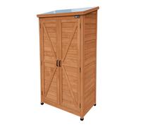 AXI Hugo armario Jardin de Madera Cafe Marron | armario exterior, Mueble exterior almacenaje / armario exterior Madera con 3 estantes fijos / 52x85x174 cm
